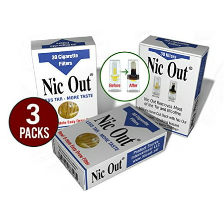 NICOUT Nic-Out Disposable Cigarette Filters Stop Smoking Aid 3 pack - Total: 90 (Best Disposable Cigarette Filters)