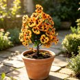 thumbnail image 4 of Doghiosgha 1 Pc 17.7 Inch Artificial Pansy Flower Stake Faux Outdoor Plants Pick for Garden Patio Yard Pathway Decor, Orange, 4 of 6