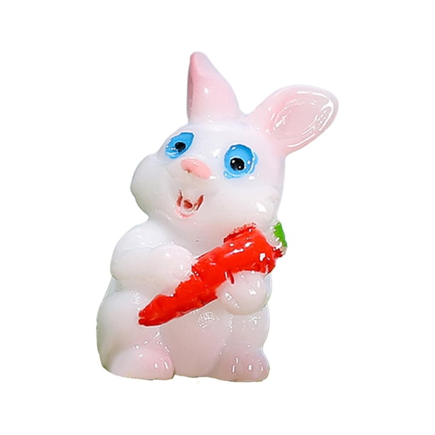 Figura de Pascua en miniatura, decoración de escritorio, accesorios para jardín de hadas. Conejo y Zanahoria B