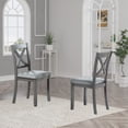 thumbnail image 3 of Modern Solid Wood Dining Chairs Set for 4, Padded Seat Kitchen Dining Chairs with Ergonomic Backrest, Durable Wooden Legs & Linen Cushions, Gray for Dining/Living Rooms, 3 of 9