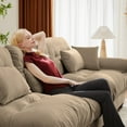 thumbnail image 4 of Super Comfort Oversized Modular Velvet Sectional Sofa Couch with Movable Ottoman,Corner Sectional with Bolstered Armrests, Deep Seat Cloud Couch, Convertible L Shaped Couch for Living Room, Camel, 4 of 8