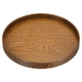 thumbnail image 1 of Unique Bargains 8' Round Wood Serving Tray Decorative Platter Home Kitchen Candle, Brown, 1 of 6