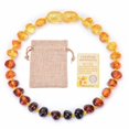 thumbnail image 1 of Pulsera de ámbar para bebé, pulsera de ámbar natural irregular para bebé, pulsera de ámbar de colores versátil, 1 of 4
