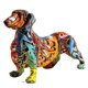 thumbnail image 1 of Estatua creativa de perro salchicha pintada a mano, artesanía de resina, 1 of 4