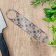 thumbnail image 2 of Flowery Fancy Amoeba Pattern Stainless Steel Vinyl Covered Flat Bartender Speed Bar Bottle Opener, 2 of 4