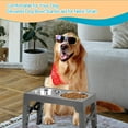 thumbnail image 3 of ZALALOVA Elevated Dog Bowls Stand with 2 Stainless Steel Dishes, Raised Dog Bowl Adjusts to 5 Heights (3.15", 8.9", 10",11.2", 12.4") for Medium and Large Dogs（Gray）, 3 of 8