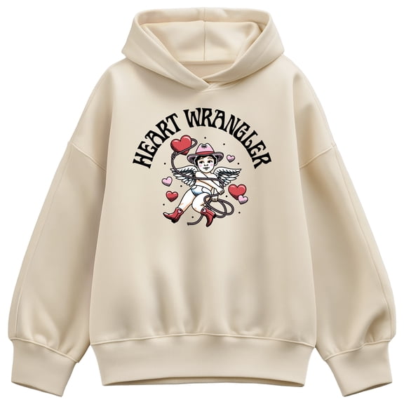 Instant Message - Heart Wrangler Oversized Fleece Hoodie Sweatshirt