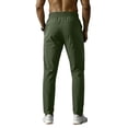 thumbnail image 3 of Domuza Sweatpants for Men with Zipper Pockets - Lightweight Athletic Joggers for Workout, Running, Gym, Track, Casual Wear Dark Green XL, 3 of 3