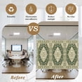 thumbnail image 5 of Vintage Ethnic Floral Window Privacy Film Retro Green Classical Bohemian Style Decorative Glass Window Film UV Blocking Static Cling Non-Adhesive Sticker Covering for Home Door 17.7 x 39.3 inches, 5 of 7