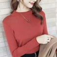 thumbnail image 6 of PIKADINGNIS Curly O Neck Women Sweater Spring Autumn Basic Solid Full Sleeve Knitted Pullover Elastic Casual Womens Jumper, 6 of 6