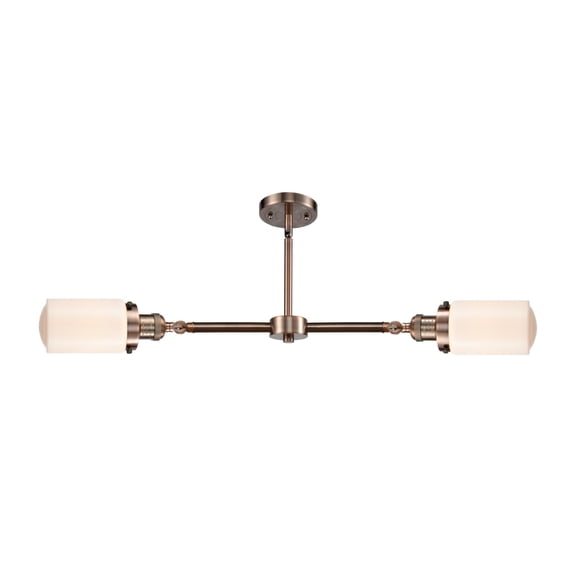 209-AC-G311-LED-Innovations Lighting-Dover-7W 2 LED Chandelier in Traditional Style-21 Inches Wide by 10.75 Inches High Antique Copper Finish with