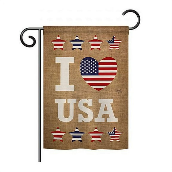 Americana Patriotic Impressions Decorative Vertical 13" x 18.5" Double Sided Garden Flag Printed In