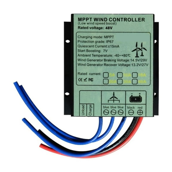 MPPT Wind Turbine Charge Controller 10A 40A Low Wind Speed Regulator Voltage Boost 12V 24V 48V System Waterproof ,Multiple Protection Functions