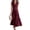 Wine, variant on Women's Cotton Sleeveless V Neck Maxi Dresses Button Front Ruffle Hem Flowy Summer Casual Vacation Long Dresses