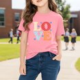 thumbnail image 5 of Valentine's Day T-Shirt for Girls Cute Love Graphic Kids Short Sleeve Cotton Tee Soft Casual Top Pink for Girls 4-10 Years,Size 9 T, 5 of 9