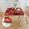 thumbnail image 2 of nygtbtfer Christmas Square Fitted Polyester Tablecloth, Christmas Decoration Elastic Edge Home Decorate Tablecloths, Dust &amp; Oil Proof Washable Table Clothes For Family Holiday Party white, 2 of 7