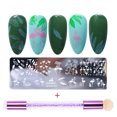 thumbnail image 1 of Flmtop 1Set Nail Stamping Plate Exquisite Pattern Shiny Effect DIY Nail Transfer Print Template for Makeup, 1 of 10