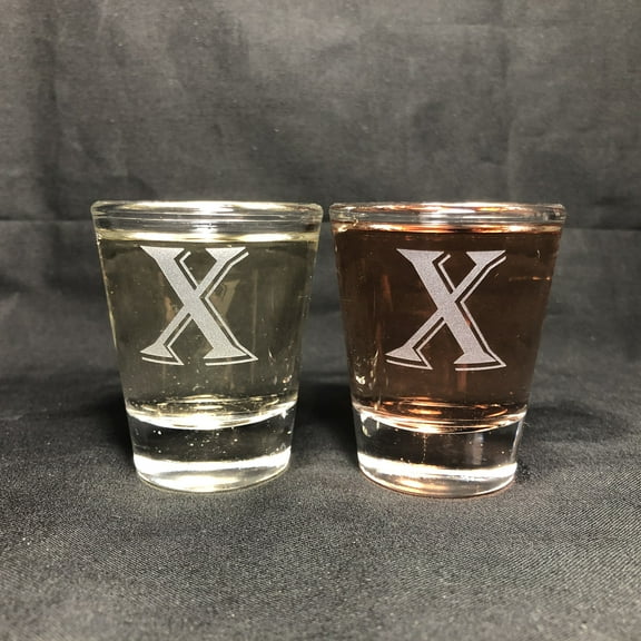 1.5OZ SHOT GLASS SET MONOGRAM X