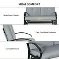 thumbnail image 6 of Spaco Outdoor Glider Bench with Steel Frame, 2-Person Patio Rocker Loveseat with Tufted Cushions for Outdoor as Backyard, Lawn, Garden, Gray, 6 of 11