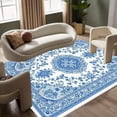 thumbnail image 6 of 1PC Blue and White Porcelain Style Area Carpet Local Carpet, Lightweight Washable Easy-to-Tidy Carpet Mat Festival Gift, Suitable for Living Room, Bedroom, Dining Room, Office, Balcony, Room Accesson, 6 of 10