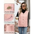 thumbnail image 4 of Womens Sherpa Vest Sleeveless V Neck Lightweight Cardigan Button Down Casual Daily Wear Fall Winter Fashion Outerwear with Pockets, 4 of 6