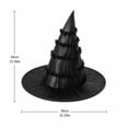 thumbnail image 3 of IYYVV Witch Hat Women Large Ruched Halloween Wide Brim Spire Knitted Cap Witch Hat Costume Accessory For Party Red, 3 of 7