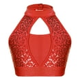 thumbnail image 3 of renvena Ensemble de Sport pour Filles Enfants Gym Ballet Danse Crop Top avec Leggings Rouges 6, 3 of 7
