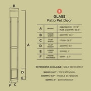 Hakuna Pets Small White Glass Sliding Door Patio Pet Door, With Lockable Flap, Suitable for Most Sliding Doors