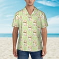 thumbnail image 4 of Daiia Rabbit With Tie Hawaiian Shirt for Men Gentle Cotton Regular Short Sleeve Casual-X-Large, 4 of 9