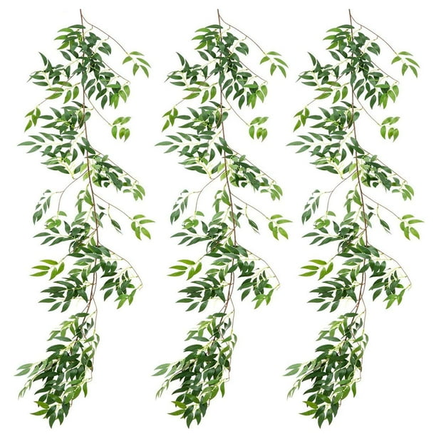 3 Pack (16.8Ft) Artificial Willow Leaves Vines Twigs Silk Hanging