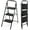 Black, variant on 3 Step Ladder, Foldable Lightweight Step Stool, Anti-Slip Pedal, Rubber Handle, Automatic lock, Ladder for Home Kitchen, Living room, Office,Blue