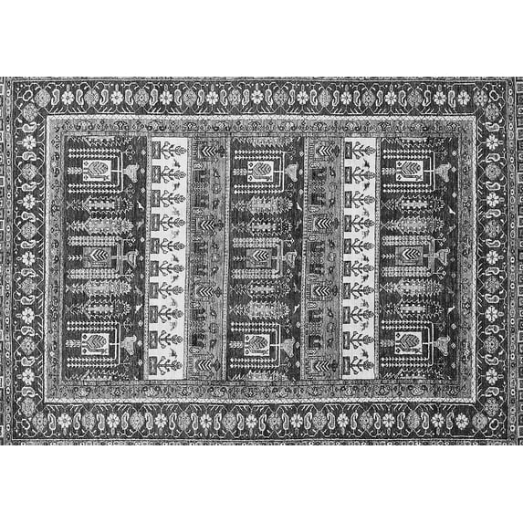 Ahgly Company Indoor Rectangle Abstract Gray Modern Area Rugs, 2' x 4'