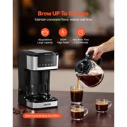 VEVOR Programmable Coffee Maker, 12 Cup Programmable Drip Coffee Makers with Touch Screen, 4-Hour Keep Warm Coffee Makers Drips, 2 Brew Strengths Drip Coffee Machine for Home, 24-Hour Programmable