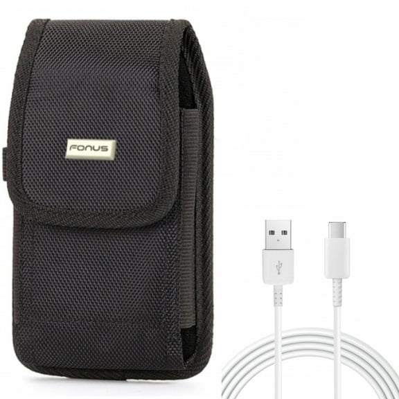 Case Belt Clip   10ft USB-C Cable for Motorola One 5G Ace Phone - Swivel Holster Rugged Cover and Type-C Charger Cord Power Wire Combo for Motorola One 5G Ace (2021)