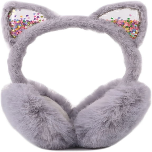 TELOLY Fluffy Ear Muff for Women Plush Foldable Earmuffs Kids Winter Earmuffs Girls Boys Cold Weather Ear Warmer