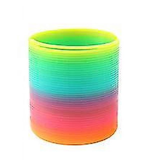 Juguete de resorte en espiral de arco iris, novedad clásica y suministros de fiesta de juguete de plástico de neón colorido para niños y niñas