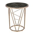 thumbnail image 2 of Ergode End Table Faux Black Marble Glass & Champagne Finish, 2 of 2