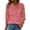 Red-Floral, variant on Fantaslook 3/4 Sleeve Womens Tops Dressy Casual Blouses V Neck Work Shirts Trendy Tops with Smocked Cuffs