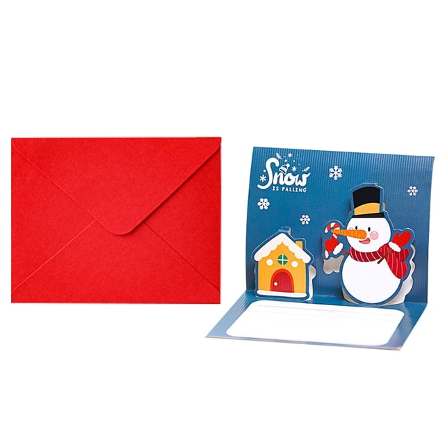 Festive Greeting Card 3D Three Holiday Message Card for Christmas Celebrations and