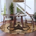 thumbnail image 5 of Farmhouse Stars Round Rug 6ft Washable Circle Kitchen Rugs Non Slip Vintage Country Western Wooden Grain Large Area Rug Indoor Floor Carpet for Bedroom Living Room Home Office Dining Room Nursery, 5 of 9
