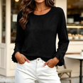 thumbnail image 2 of jjayotai Womens Long Sleeve Shitrs Fall Tshirts Ruffle Flowy Crew Neck Dressy Casual Blouses 2026 Trendy Cute Work Outfits, 2 of 6