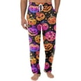 thumbnail image 2 of Dwelliawo Pajama Pants for Men Halloween Pumpkins Pant Elastic Waist Separate Bottoms Pajama Pant with Pockets Soft Sleep Funny Pants Gold L, 2 of 4