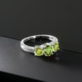 thumbnail image 5 of Gem Stone King 10K White Gold Green Peridot and White Lab Grown Diamond 3 Stone Engagement Ring for Women (2.04 Cttw, Oval Gemstone August Birthstone, Available in Size 5, 6, 7, 8, 9), 5 of 5