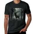 thumbnail image 2 of Black and White Deer Forest Elk, Design Shirt, Art Display, T-shirt Lover Gift Casual Breathable Men's, Women's, Boys', Girls', Children's, 2 of 4