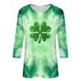 thumbnail image 3 of Hvot&aat Ladies' St Patty's Day Casual Shirt 3/4 Sleeve Crewneck Irish Clover Tunic Tops, 3 of 3