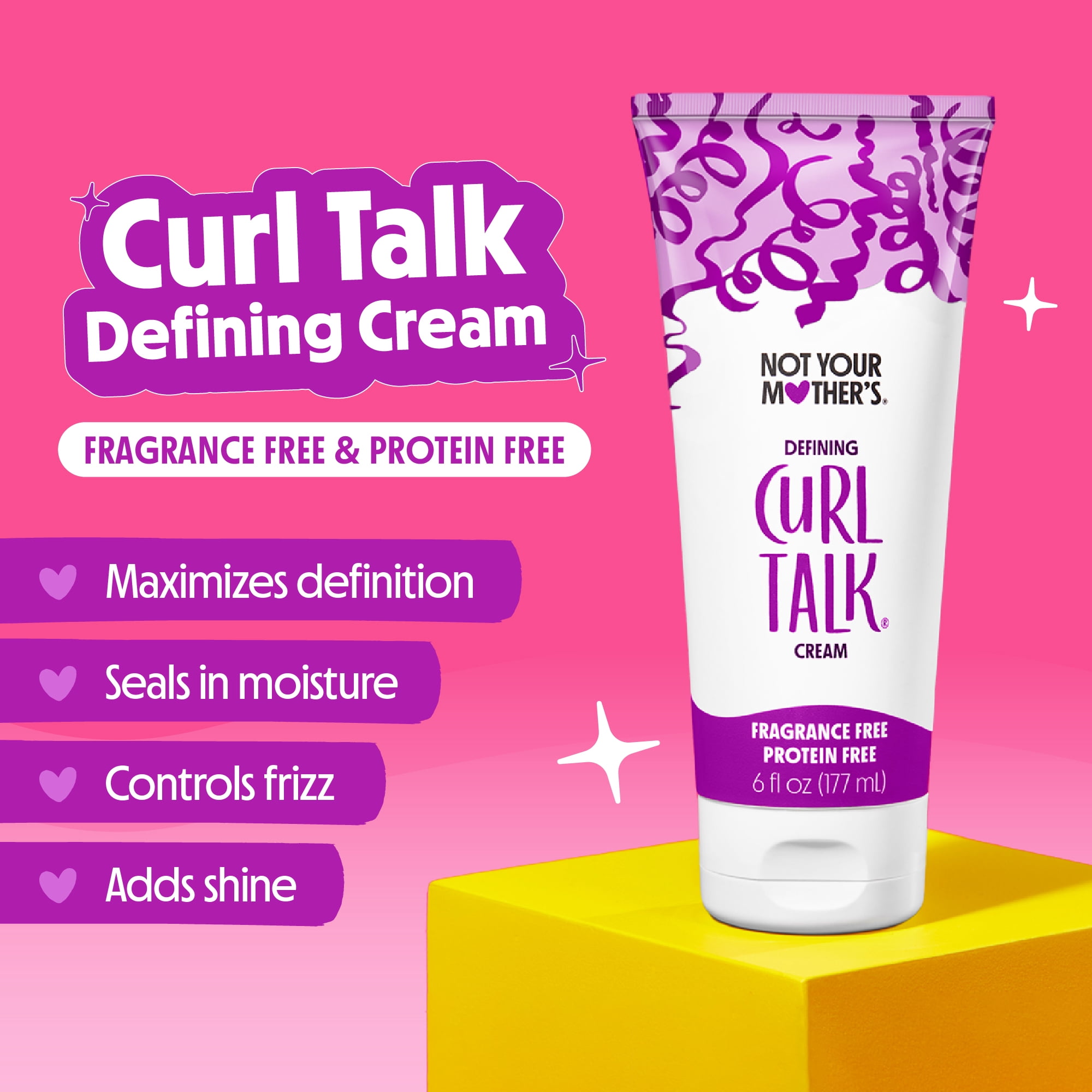 Not Your Mother's Curl Talk Defining Curl Cream, Fragrance-Free and Protein-Free, 6 fl oz