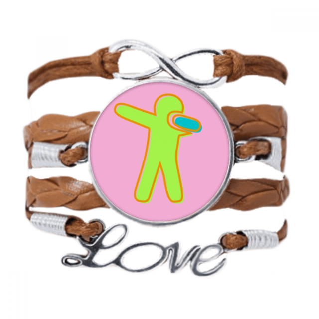 Agáchate, títere. Pulsera de cuero Negro trenzado pulsera de cuerda de amor Unbranded M