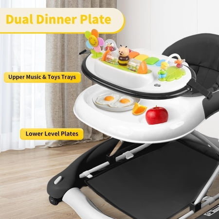 Baby Walker with Wheels and Foot Pads, Portable Folding Walker for Boys and Girls