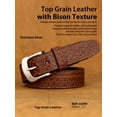 thumbnail image 7 of Catelles Premium Men's Genuine Leather Pin Buckle Camel Belt, Made of Top-Grain Cowhide, Durable and Fashionable Gift by Box&For waist 48 Width 1.5in(3.8cm), 7 of 7