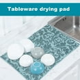 thumbnail image 5 of 2 Pack Dish Drying Mat Absorbent Drying Mat Machine Washable Dish Drying Mats for Kitchen Counter Large (Blue Vine), 5 of 7